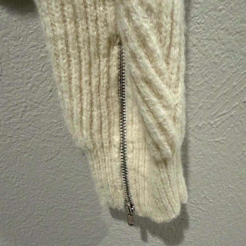 EUC. For the Love & Lemons. Cream Ribbed SweaterPTP 17-19”. Length 19” - Picture 4 of 6